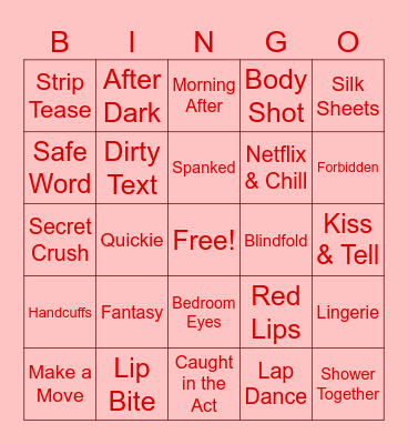 Valentines Day Bingo Card