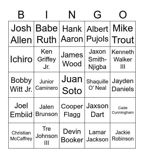 Topps Rip Night Bingo Card