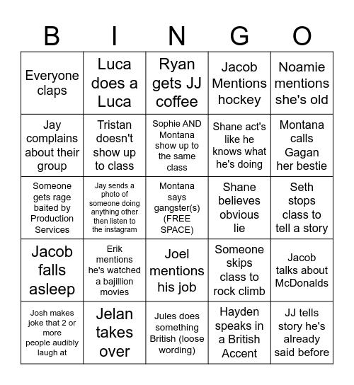 group 2 bingo Card