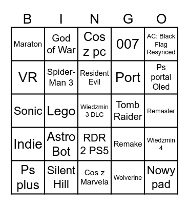 STATE OF PLAY Bingo Card