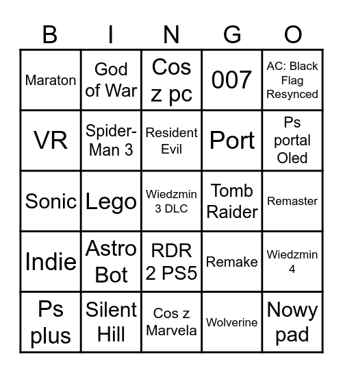 STATE OF PLAY Bingo Card
