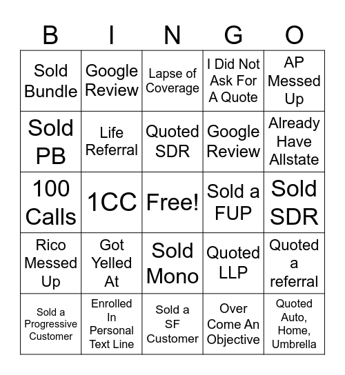 Friday the 13th Bingo Card