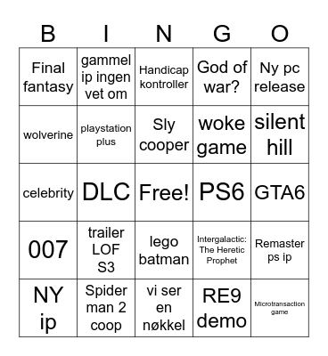 play of state Bingo Card
