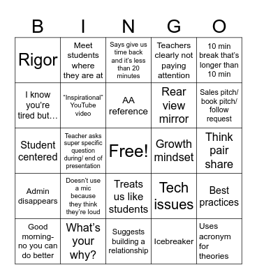 PD BINGO CARD Bingo Card