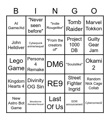 Bingo Card
