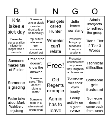 SPL WITsi BINGO Card