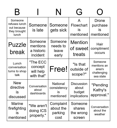MEHR bingo Card
