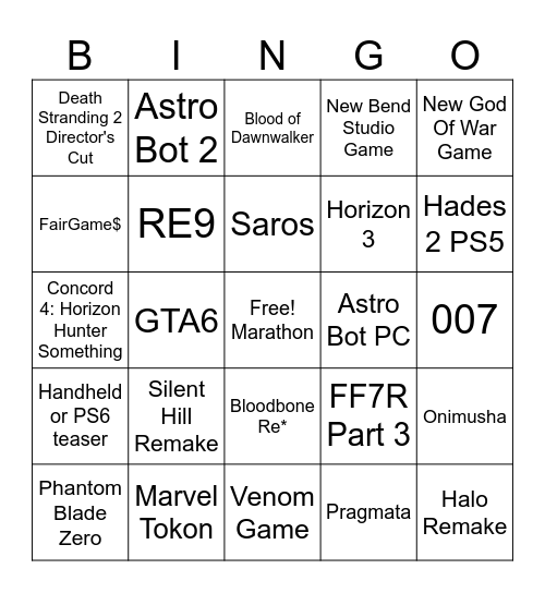 SoP Feb 2026 Bingo Card