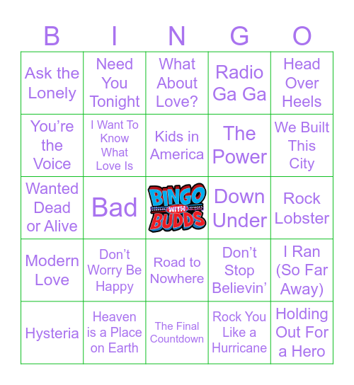 80s Bingo Mix #3 Bingo Card