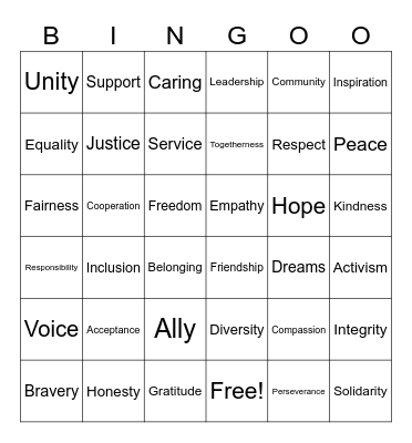 February Bingo Card