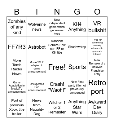 Feb 2026 State of Play! Bingo Card