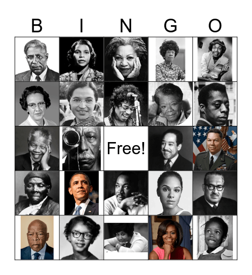 Black History Edition Bingo Card