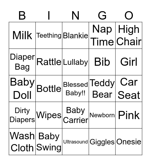 Sylvia & Ishmael's Baby Shower! Bingo Card