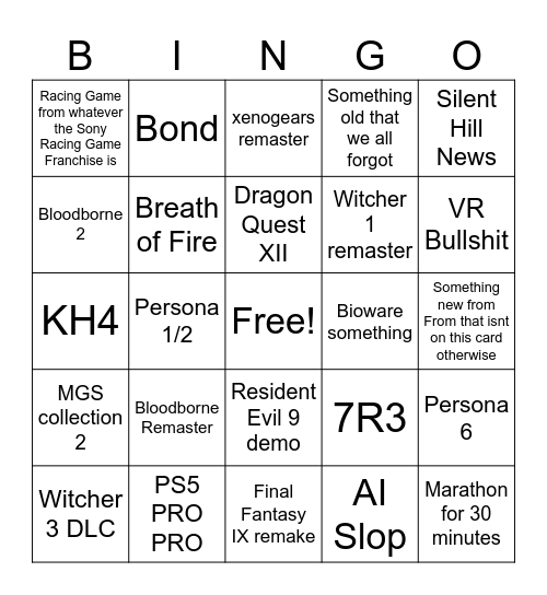 Aries SoP Bingo Card Bingo Card