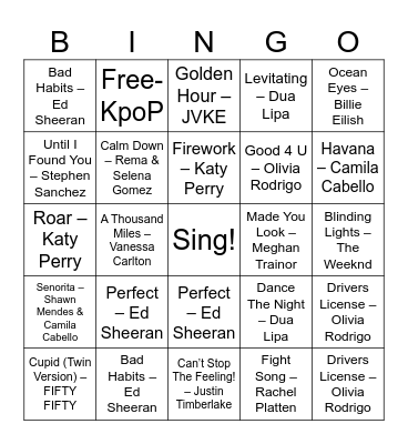 Social Skills Bingo Card