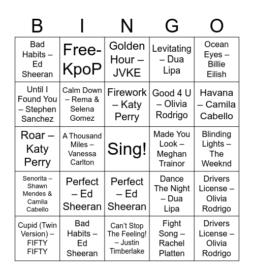 Social Skills Bingo Card