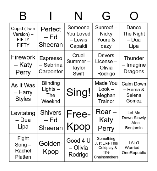 Social Skills Bingo Card