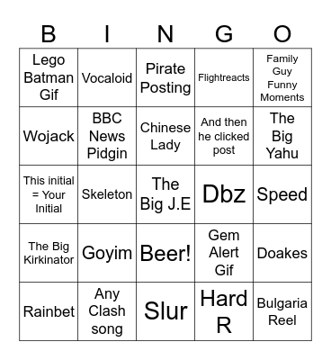 Instagram Slop Bingo Card