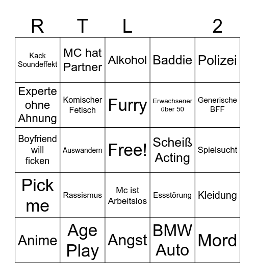 Hilf Mir! Bingo Card