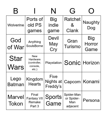 State of Play 2/12/26 Bingo Card