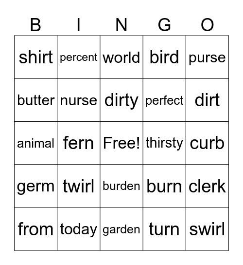 Target Time Bingo Card