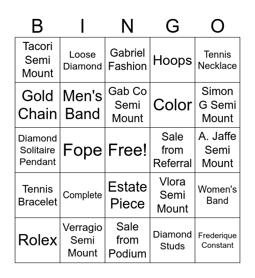 Mason IDC Bingo Card