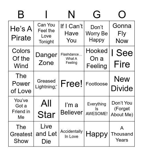 I've Hear That in a Movie Bingo Card