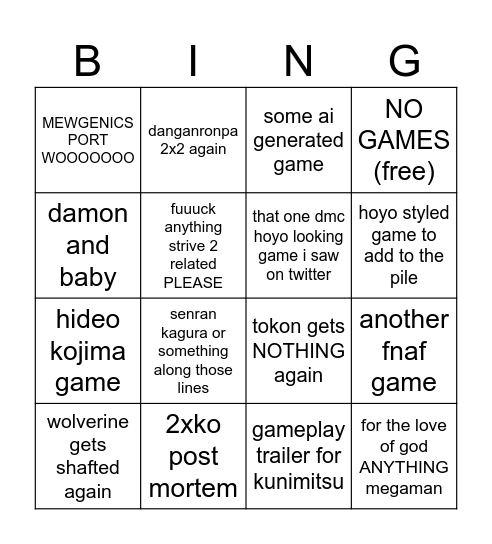 this is gonna suck Bingo Card