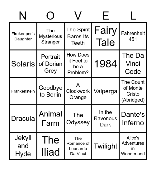 Book Bingo Card