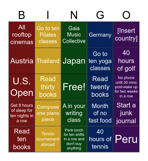 2026 Bingo Card