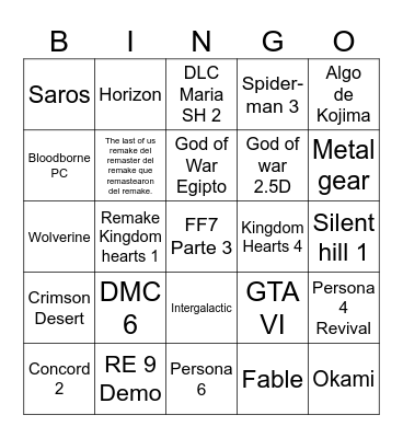 PREDICCIONES 2023 Bingo Card