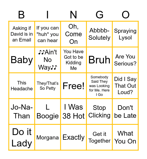 As Told By Kim Bingo Card