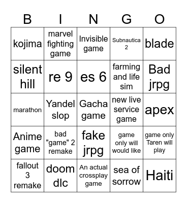 Sony state of play feb Bingo Card