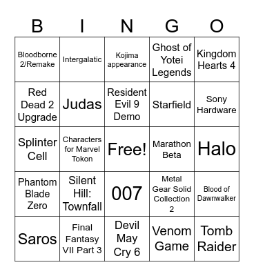 State of Play Feb 2026 Bingo Card