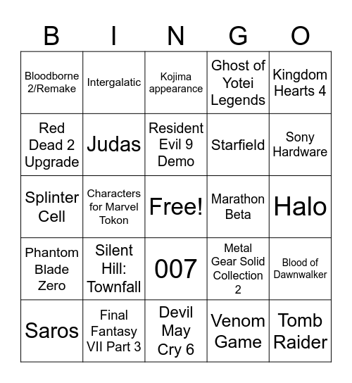 State of Play Feb 2026 Bingo Card