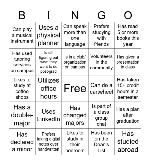 Spring Sync Human Bingo Card