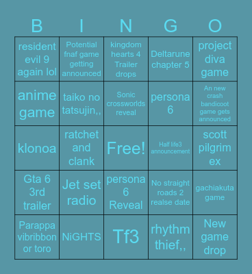 Playstation state of play 2026 Bingo Card