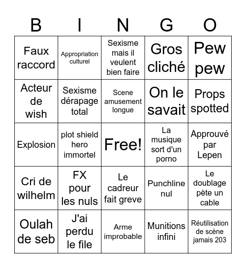 Bingo spécial nanard Bingo Card