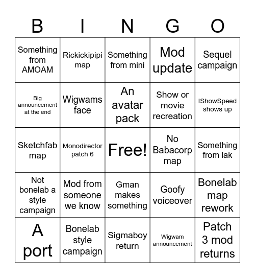 BL Direct 2 Bingo Card