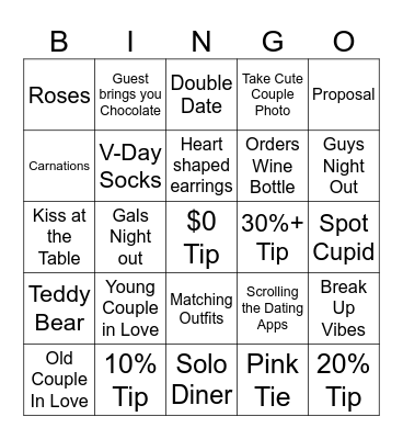 Valentine's Day Bingo Card