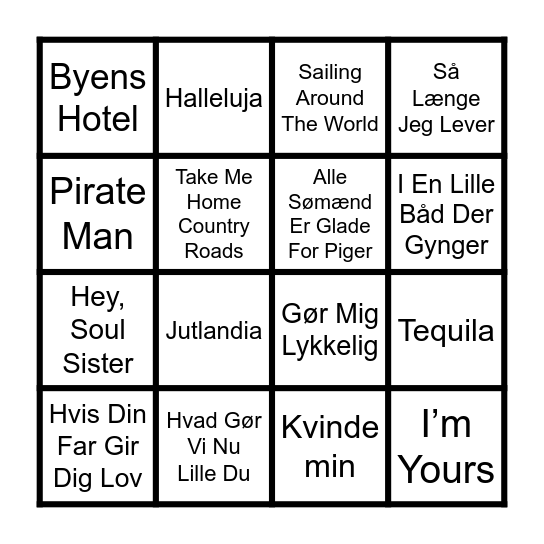 Live Musik Bingo Card