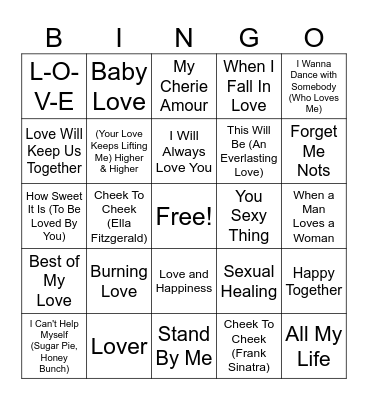Valentine's 2026 Bingo Card