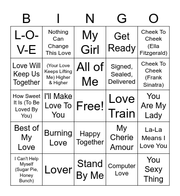 Valentine's 2026 Bingo Card