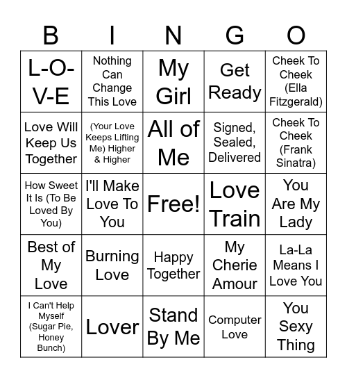 Valentine's 2026 Bingo Card