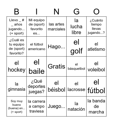 Vamos a jugar Bingo Card