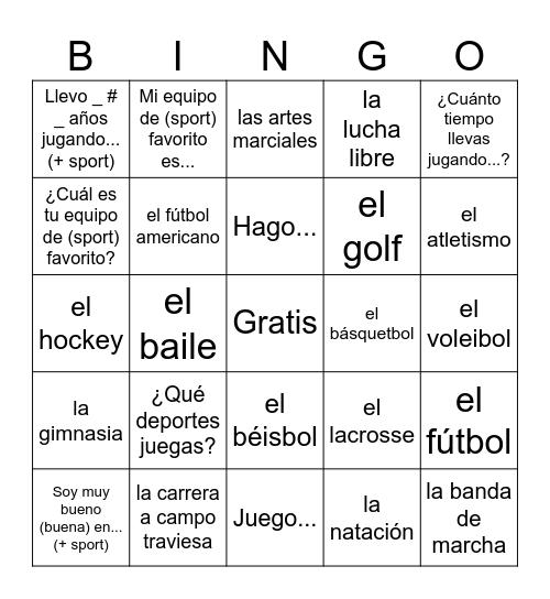Vamos a jugar Bingo Card