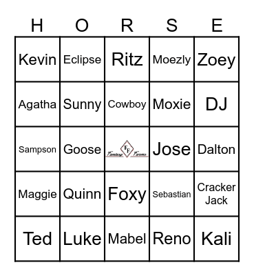 FF Horse Bingo! Bingo Card
