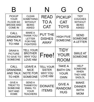 COMMUNITY SERVICE Bingo Card