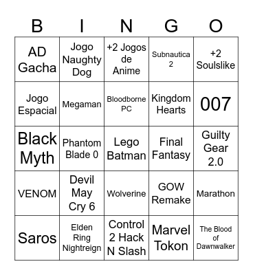 Bingo SÉRIO do paporato Bingo Card