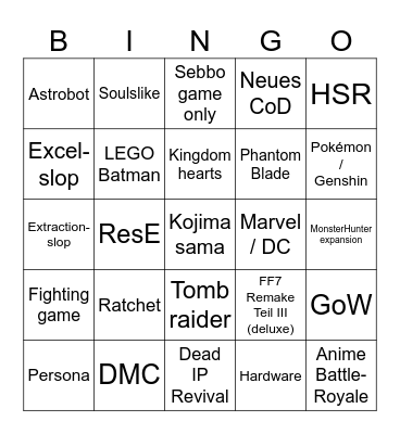 Dei Muada Bingo Card